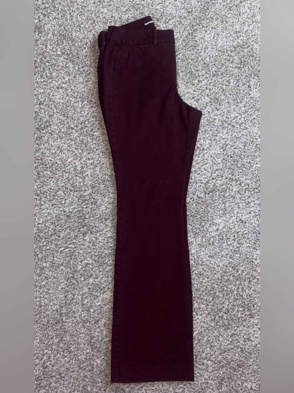 Old Navy High Rise Pixie Bootcut Pants Size 6 | Burgundy Wine Red Stretch - Picture 2 of 6